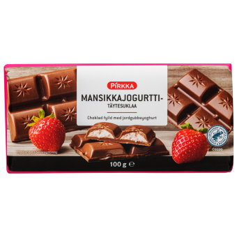 Шоколад Pirkka с клубникой и йогуртом 100 гр