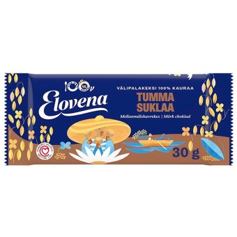 Овсяный снек-батончик Elovena с темным шоколадом 30 гр 100% Овсяный снек-батончик Elovena с темным шоколадом 30 гр 100%