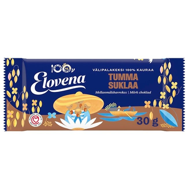 Овсяный снек-батончик Elovena с темным шоколадом 30 гр 100%