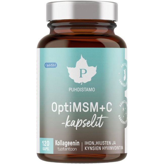 МСМ с молибденом и витамином PUREWAY-C® Puhdistamo OptiMSM+C 120 капсул для кожи, волос и хрящей