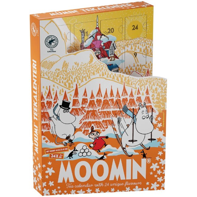 Чайный адвент-календарь Nordqvist Muumi Talviteekalenteri оранжевый 24 пирамидки RFA Чайный адвент-календарь Nordqvist Muumi Talviteekalenteri оранжевый 24 пирамидки RFA