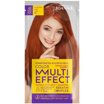 Тонирующий шампунь Joanna Multi Effect Огненно-красный 015 Тонирующий шампунь Joanna Multi Effect Огненно-красный 015