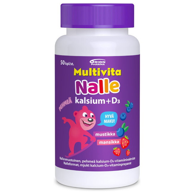 Кальций и витамин D3 для детей Multivita NamiNalle жевательные мишки 50 шт