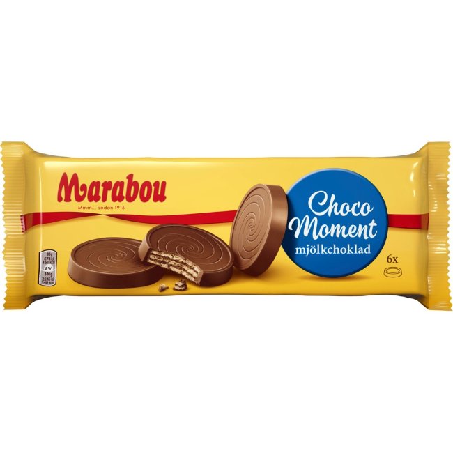 Вафли в молочном шоколаде Marabou 180 гр