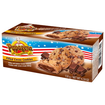 Печенье с шоколадной крошкой и шоколадной кремовой начинкой Papagena 130 гр