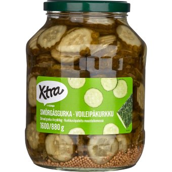 Огурцы маринованные резаные X-tra 1550/850 гр Огурцы маринованные резаные X-tra 1550/850 гр