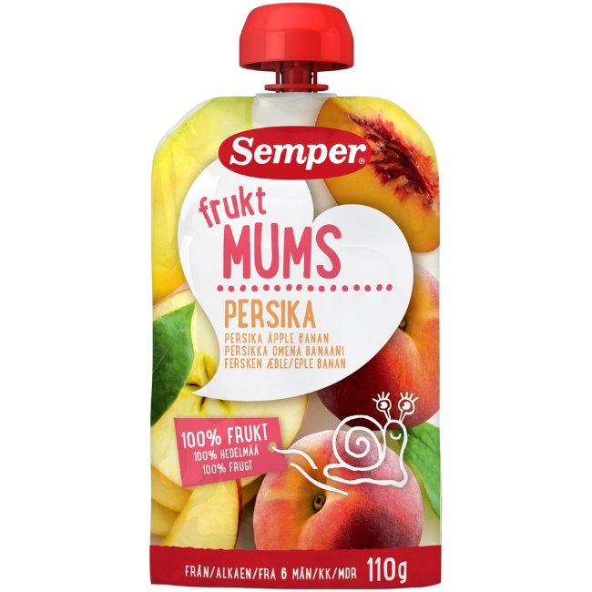 Semper Fruktmums персик, яблоко и банан, с 6 мес. 110 гр