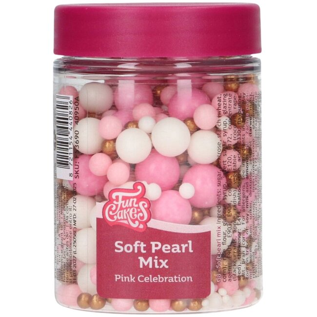 Мягкие сахарные бусинки FunCakes, Pink Celebration Mix 80 гр Мягкие сахарные бусинки FunCakes, Pink Celebration Mix 80 гр