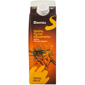 Сок облепиховый 100% SEMU Tyrni 500 мл Сок облепиховый 100% SEMU Tyrni 500 мл