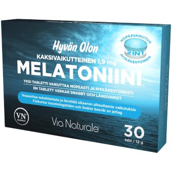 Таблетки Hyvän Olon двухфазные с мелатонином 1,9 мг 30 шт Via Naturale