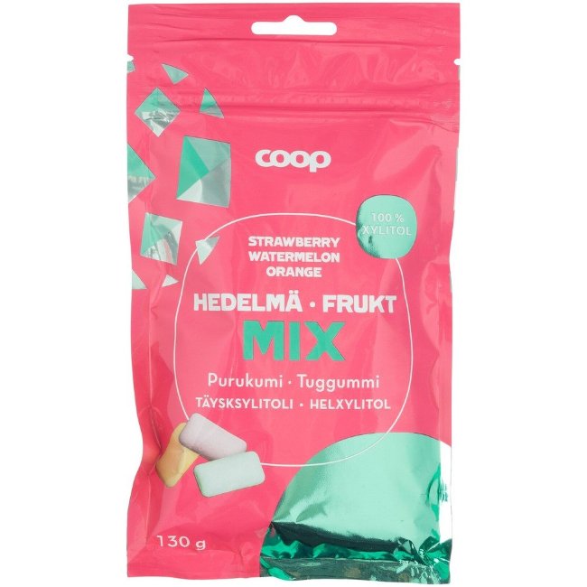 Жевательная резинка с ксилитом фруктовая Coop Hedelma Mix 130 гр
