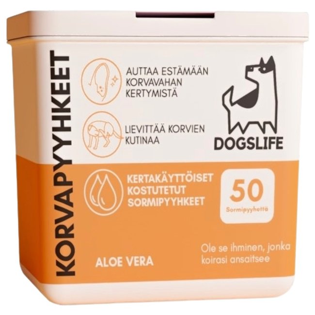 Салфетки с алоэ для ухода за ушами собак Dogslife 50 шт/уп