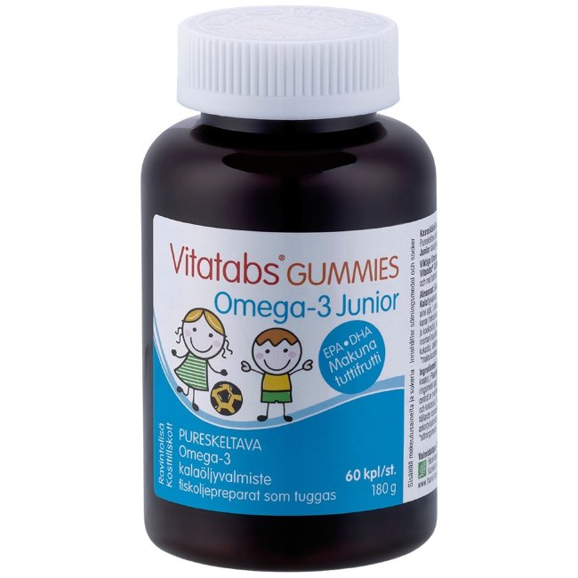 Детский рыбий жир Vitatabs Gummies Omega-3 Junior 60 жевательных таблеток Hankintatukku