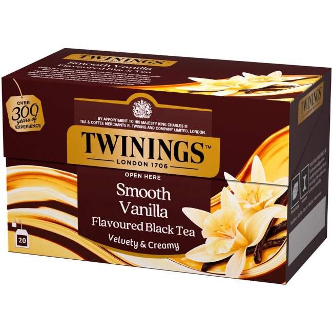 Чёрный чай с ароматом ванили Twinings 20x2 гр Чёрный чай с ароматом ванили Twinings 20x2 гр