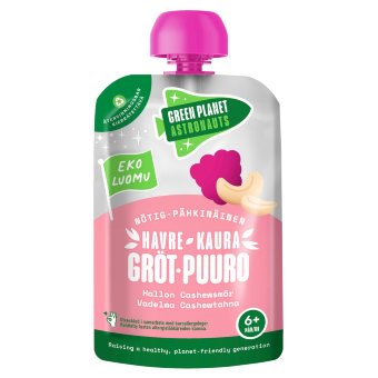 Органичная овсяная каша с орехами и малиной Green Planet Astronauts 100 гр 6 мес+