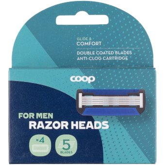 Сменные бритвенные кассеты Coop 5 лезвий, 4 шт/уп Сменные бритвенные кассеты Coop 5 лезвий, 4 шт/уп