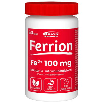Витамины с железом и витамином C (усиленный комплекс) Ferrion Rauta+C 50 таблеток Витамины с железом и витамином C (усиленный комплекс) Ferrion Rauta+C 50 таблеток