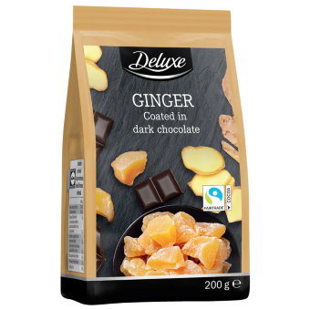 Имбирь в тёмном шоколаде Deluxe 200 гр Имбирь в тёмном шоколаде Deluxe 200 гр