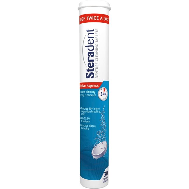 Таблетки для чистки протезов Steradent Aktiv Plus 30 шт