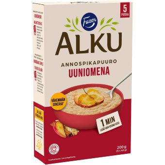 Порционная овсяная каша Fazer Alku Запечённое яблоко (уп 5 шт х 40 гр) 200 гр