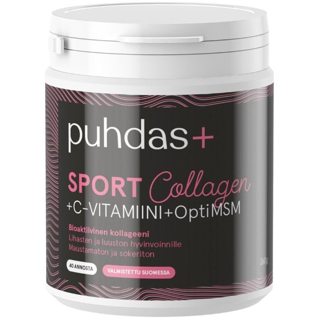 Говяжий коллаген с OptiMSM и витамином С collagen & C-vitamiini & OptiMSM порошок Puhdas 260 гр