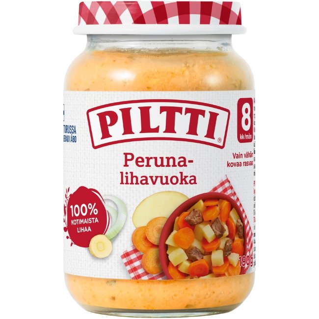 Детское питание Piltti с картофелем и мясом 190 гр
