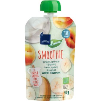 Смузи Rainbow банан, абрикос и йогурт органический 90 гр 10 мес