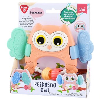 Игрушка-сова для младенцев выглядывает