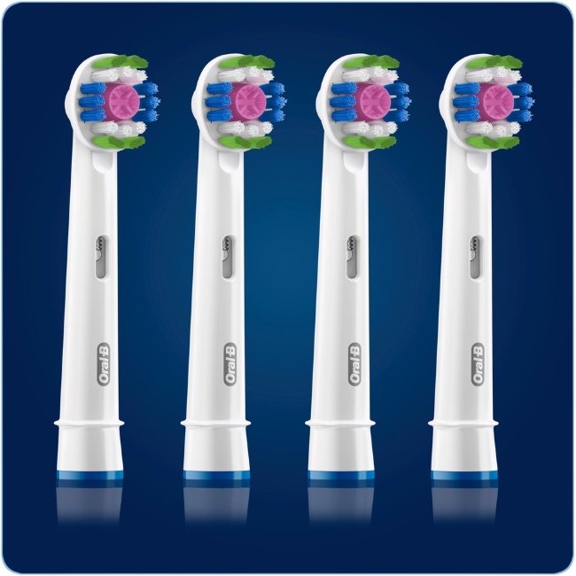 Запасные насадки Oral-B 3D White с технологией CleanMaximiser, 4 шт Запасные насадки Oral-B 3D White с технологией CleanMaximiser, 4 шт