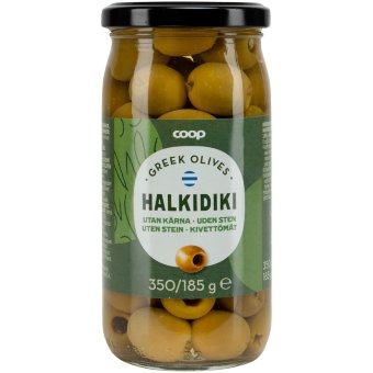 Оливки Халкидики без косточки Coop 350/185 гр Оливки Халкидики без косточки Coop 350/185 гр