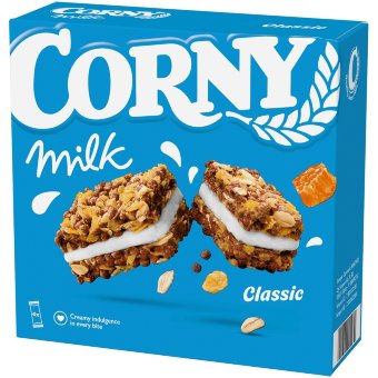 Мюсли-батончик Corny Milk Classic с молочной кремовой начинкой (уп 4 шт) 120 гр