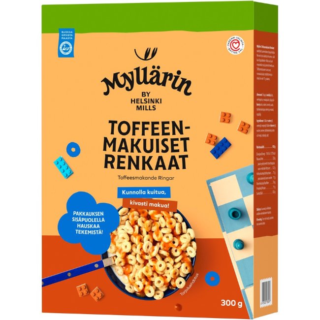 Сухие завтраки колечки Myllärin Toffeenmakuiset Renkaat 300 гр