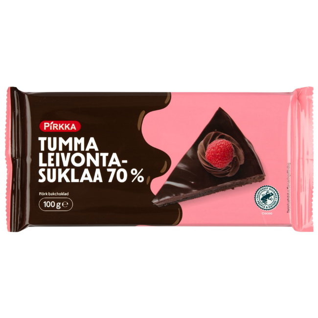 Темный шоколад для выпечки Pirkka 70% 100 гр