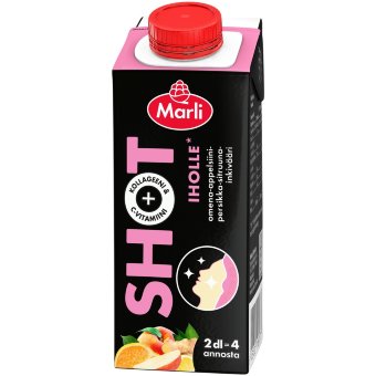 Напиток Marli Shot с яблоком, апельсином, персиком, имбирём и лимоном 2 дл Напиток Marli Shot с яблоком, апельсином, персиком, имбирём и лимоном 2 дл
