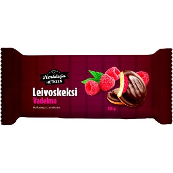 Печенье с малиновым вкусом Herkkuja Hetkeen 135 гр Печенье с малиновым вкусом Herkkuja Hetkeen 135 гр