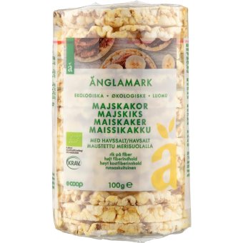 Кукурузные галеты Änglamark с морской солью органические 100 гр Кукурузные галеты Änglamark с морской солью органические 100 гр