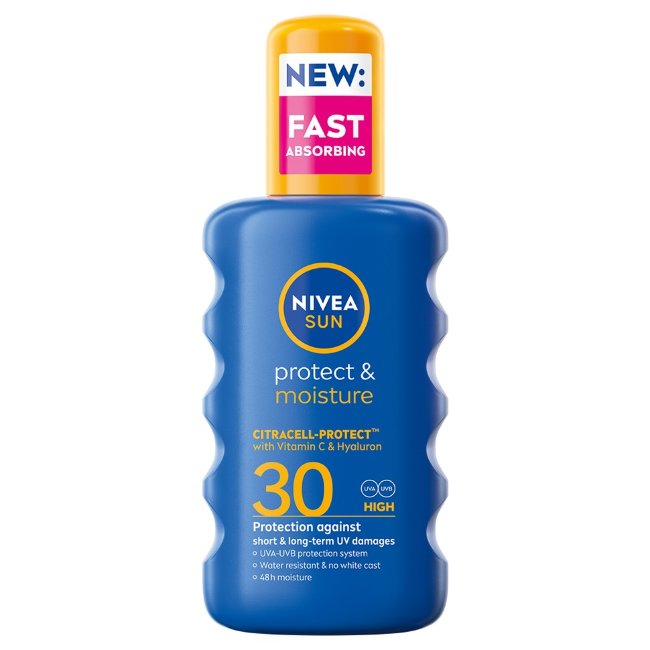 Солнцезащитный спрей Nivea SUN Protect Moisture SPF30 200 мл Солнцезащитный спрей Nivea SUN Protect Moisture SPF30 200 мл