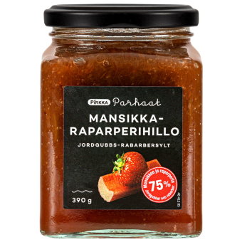 Варенье Pirkka клубника и ревень 390 гр Варенье Pirkka клубника и ревень 390 гр