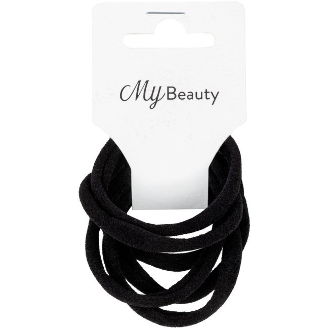 Сверхмягкие резинки для волос MY BEAUTY 6 шт черного цвета