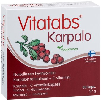 Витамины с клюквой Vitatabs Karpalo 60 капсул Hankintatukku Витамины с клюквой Vitatabs Karpalo 60 капсул Hankintatukku