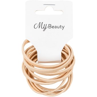 Резинка для волос MY BEAUTY бежевая плоская 10 шт Резинка для волос MY BEAUTY бежевая плоская 10 шт