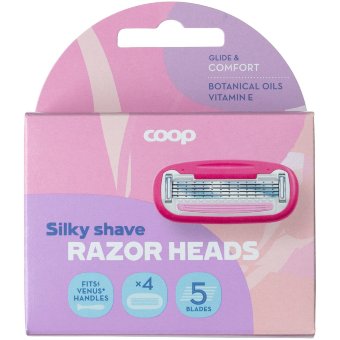 Сменные кассеты Coop Silky Shave 5 лезвий, 4 шт/уп Сменные кассеты Coop Silky Shave 5 лезвий, 4 шт/уп