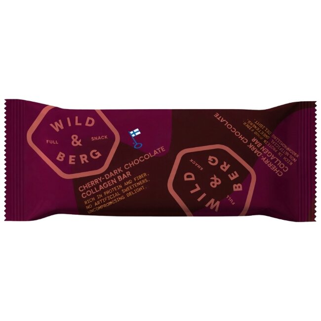 Коллагеновый батончик Wild&Berg с вишней и темным шоколадом 40 гр