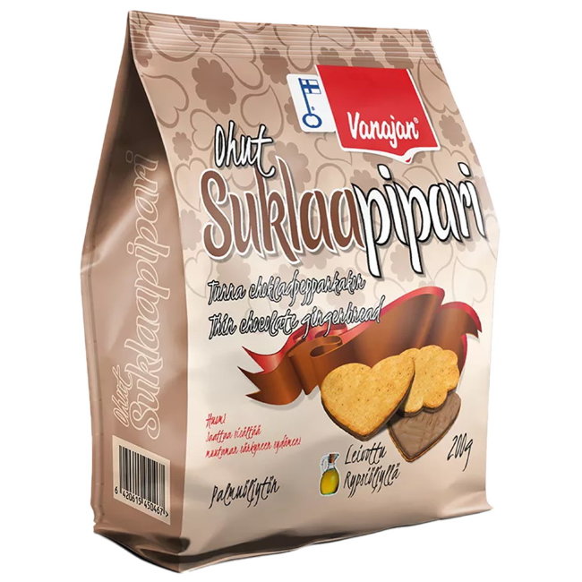 Имбирное печенье с тонкой шоколадной глазурью Vanajan 200 гр Имбирное печенье с тонкой шоколадной глазурью Vanajan 200 гр