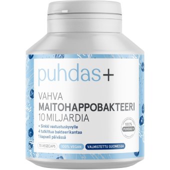 Сильные молочнокислые бактерии 10 млрд Puhdas+ Vahva 75 капсул
