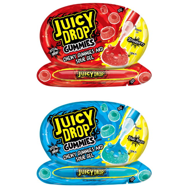 Конфеты желейные с мармеладной начинкой Topps Juicy Drop Gummies 57 гр
