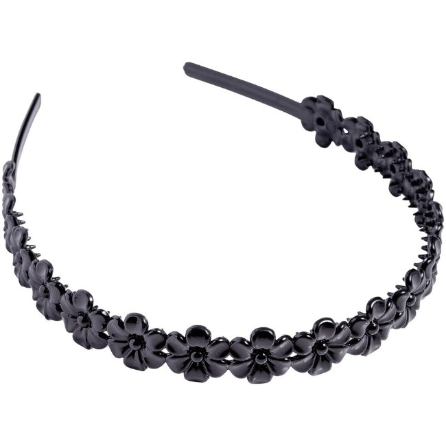 Повязка для волос Cailap с цветочным узором черная
