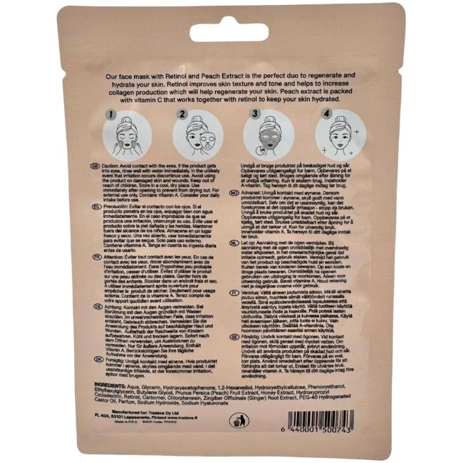 Маска для лица OLIVIA'S с ретинолом и персиком