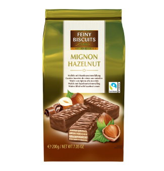 Вафли в шоколаде с начинкой из лесного ореха Feiny Biscuits Mignon Hazelnut 200 гр Вафли в шоколаде с начинкой из лесного ореха Feiny Biscuits Mignon Hazelnut 200 гр