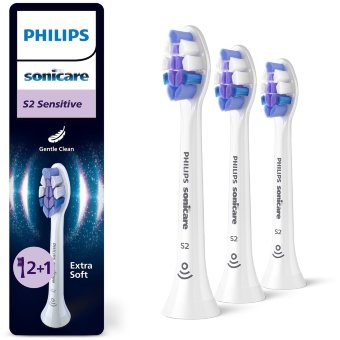 Насадки Philips Sonicare S2 Sensitive для чувствительных зубов 3 шт/уп, HX6053/87 Насадки Philips Sonicare S2 Sensitive для чувствительных зубов 3 шт/уп, HX6053/87